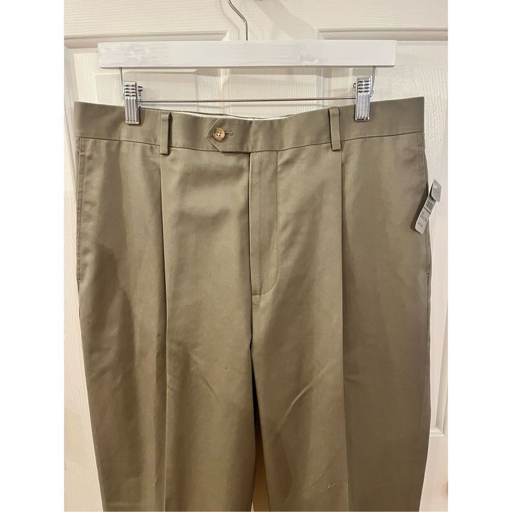 Talbots Men Gray Brown Cuffed Dress Pants sz 35X34 NWT